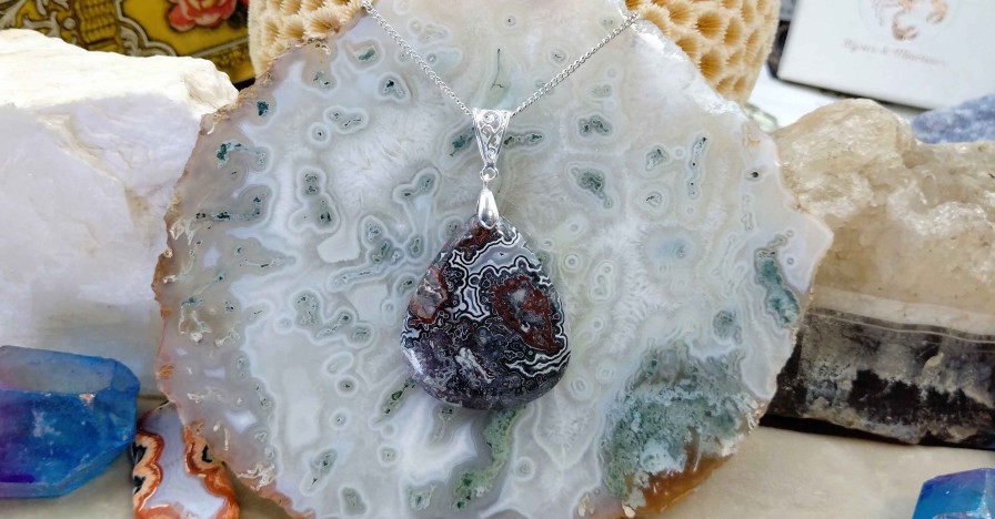 Colliers & Pendentifs reve de bijoux | Agate Crazy-Lace