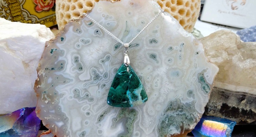 Colliers & Pendentifs reve de bijoux | Malachite Et Chrysocolle