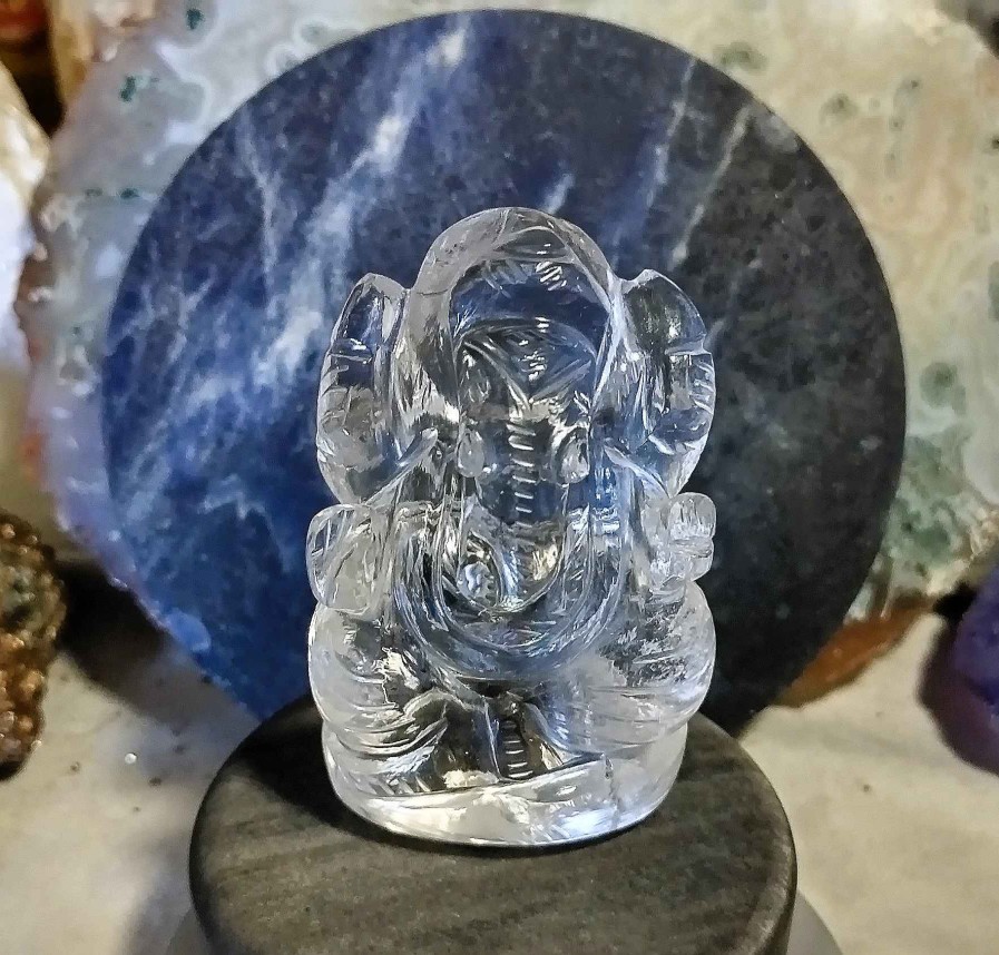 Pierres reve de bijoux | Sculpture De Ganesh En Cristal De Roche