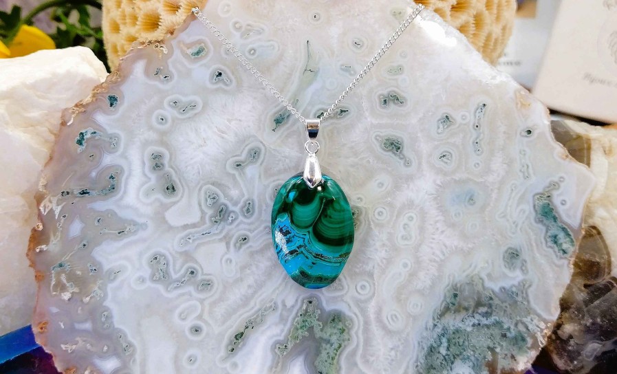 Colliers & Pendentifs reve de bijoux | Adorable Chrysocolle Malachite