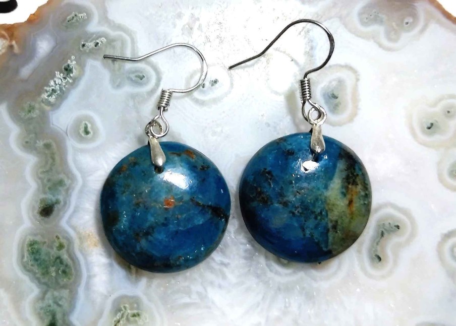 Boucles & Parures reve de bijoux | Boucles D'Oreilles - Apatite Bleue