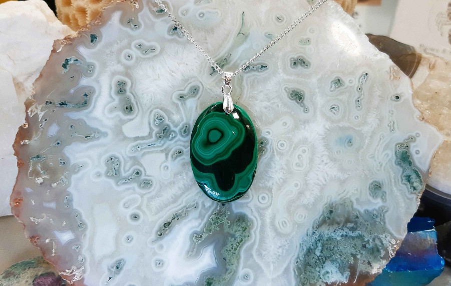 Colliers & Pendentifs reve de bijoux | Belle Malachite D'Afrique Centrale