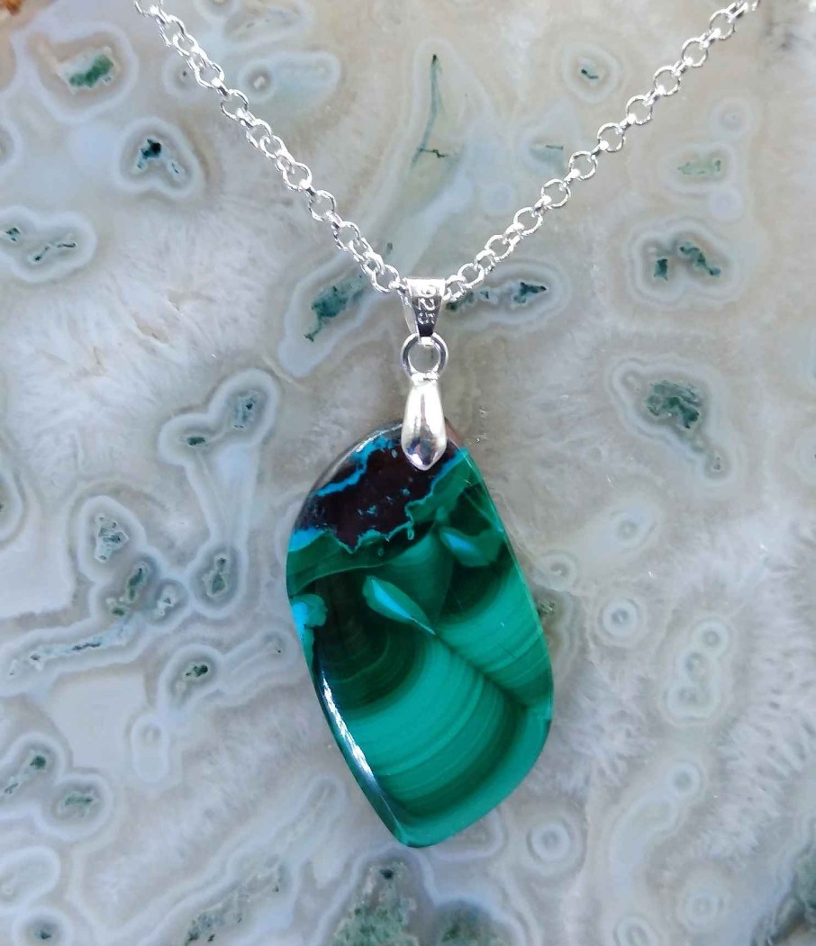 Colliers & Pendentifs reve de bijoux | Malachite Et Chrysocolle