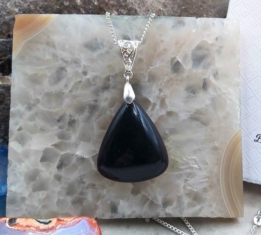 Colliers & Pendentifs reve de bijoux | Tr S Belle Obsidienne Noire