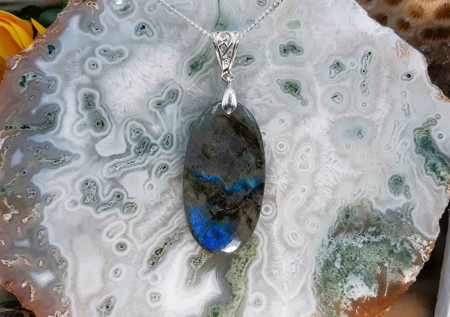 Colliers & Pendentifs reve de bijoux | Fascinante Labradorite Bleue