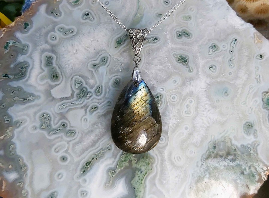 Colliers & Pendentifs reve de bijoux | Superbe Labradorite "Multi-Feux"