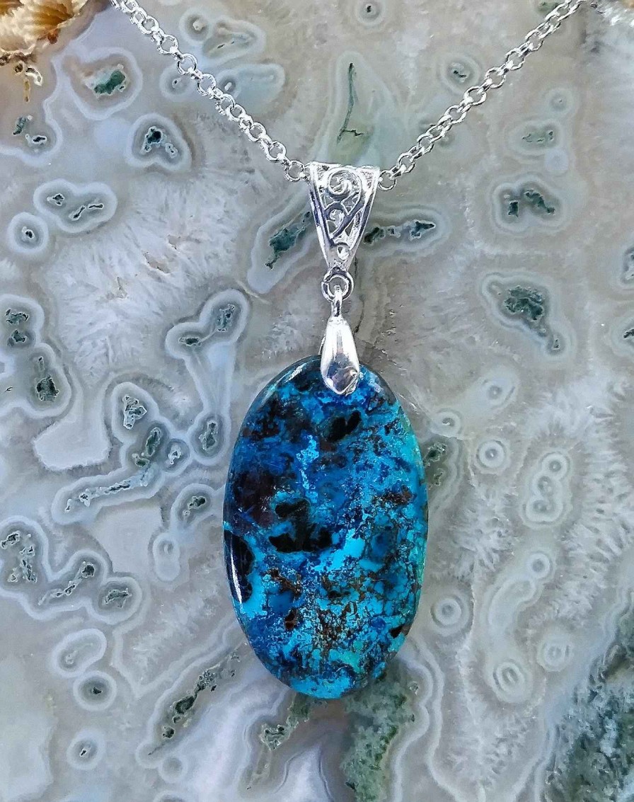 Colliers & Pendentifs reve de bijoux | Shattuckite Et Chrysocolle