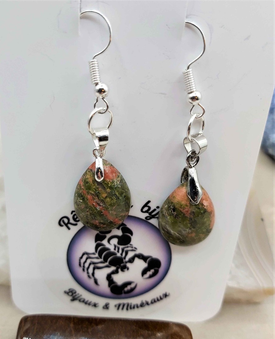 Boucles & Parures reve de bijoux | Boucles D'Oreilles -Unakite