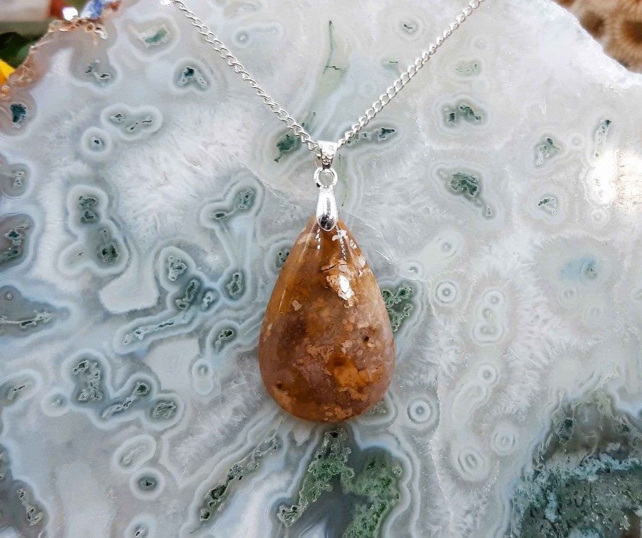 Colliers & Pendentifs reve de bijoux | Superbe Agate Mousse Orang E