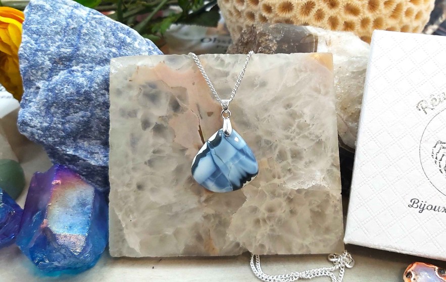 Colliers & Pendentifs reve de bijoux | Tr S Jolie Opale Bleue Owyhee