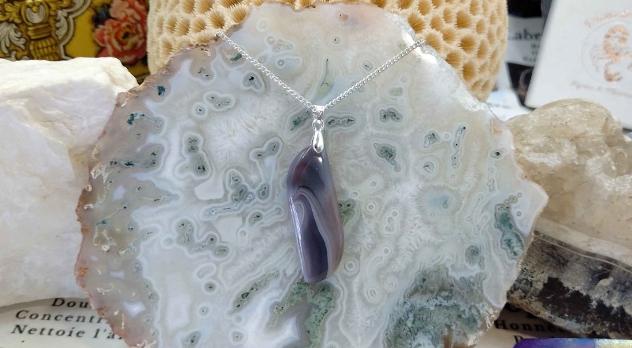 Colliers & Pendentifs reve de bijoux | Agate Du Botswana