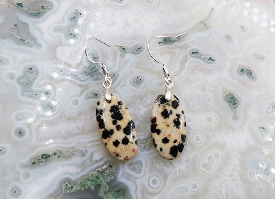 Boucles & Parures reve de bijoux | Boucles D'Oreilles - Jaspe Dalmatien