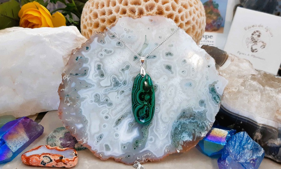 Colliers & Pendentifs reve de bijoux | Fantastique Malachite D'Afrique Centrale