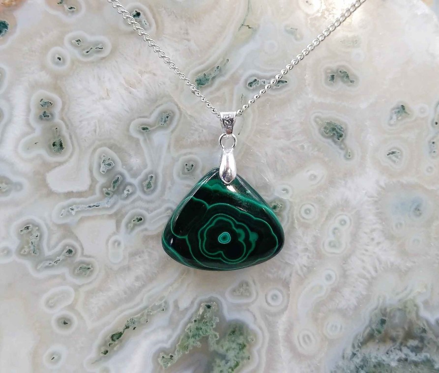 Colliers & Pendentifs reve de bijoux | Petite Malachite D'Afrique Centrale