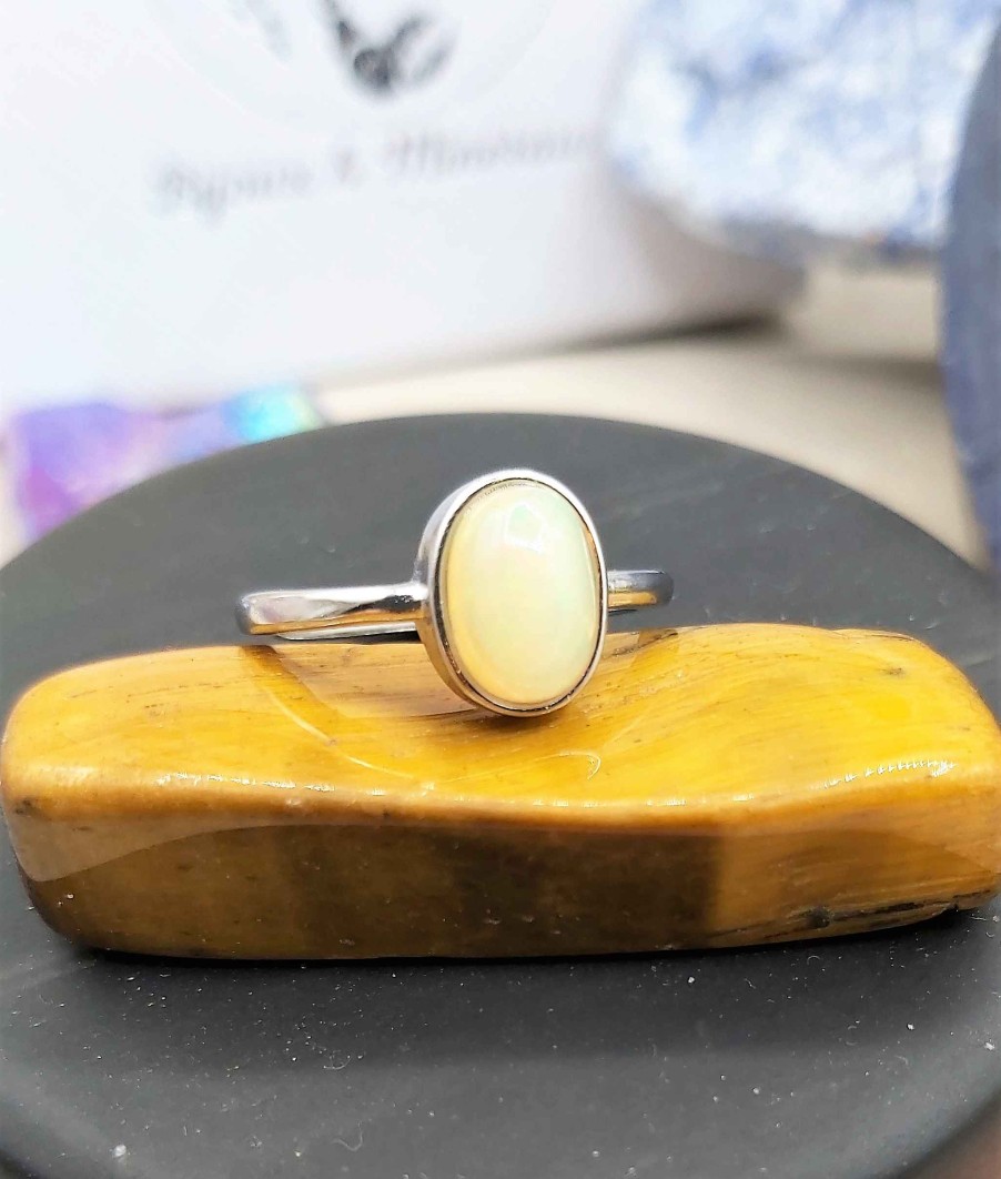 Bagues reve de bijoux | Bague Opale Blanche D'Australie