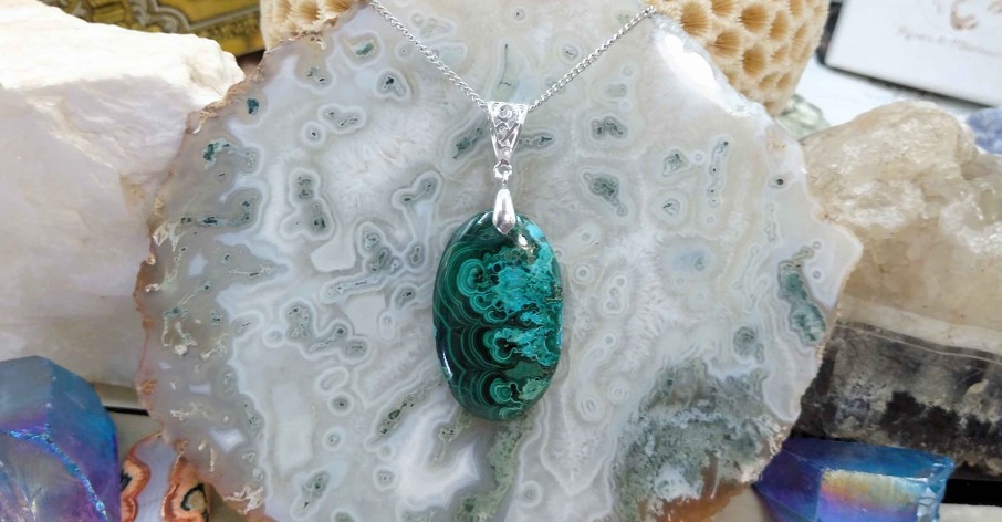 Colliers & Pendentifs reve de bijoux | Malachite Chrysocolle