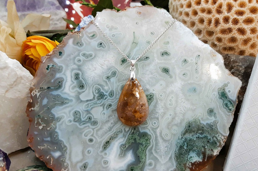 Colliers & Pendentifs reve de bijoux | Superbe Agate Mousse Orang E