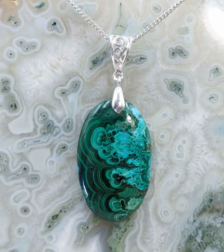 Colliers & Pendentifs reve de bijoux | Malachite Chrysocolle