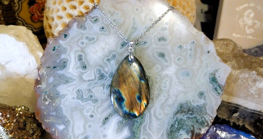 Colliers & Pendentifs reve de bijoux | Labradorite "Multi-Feux"