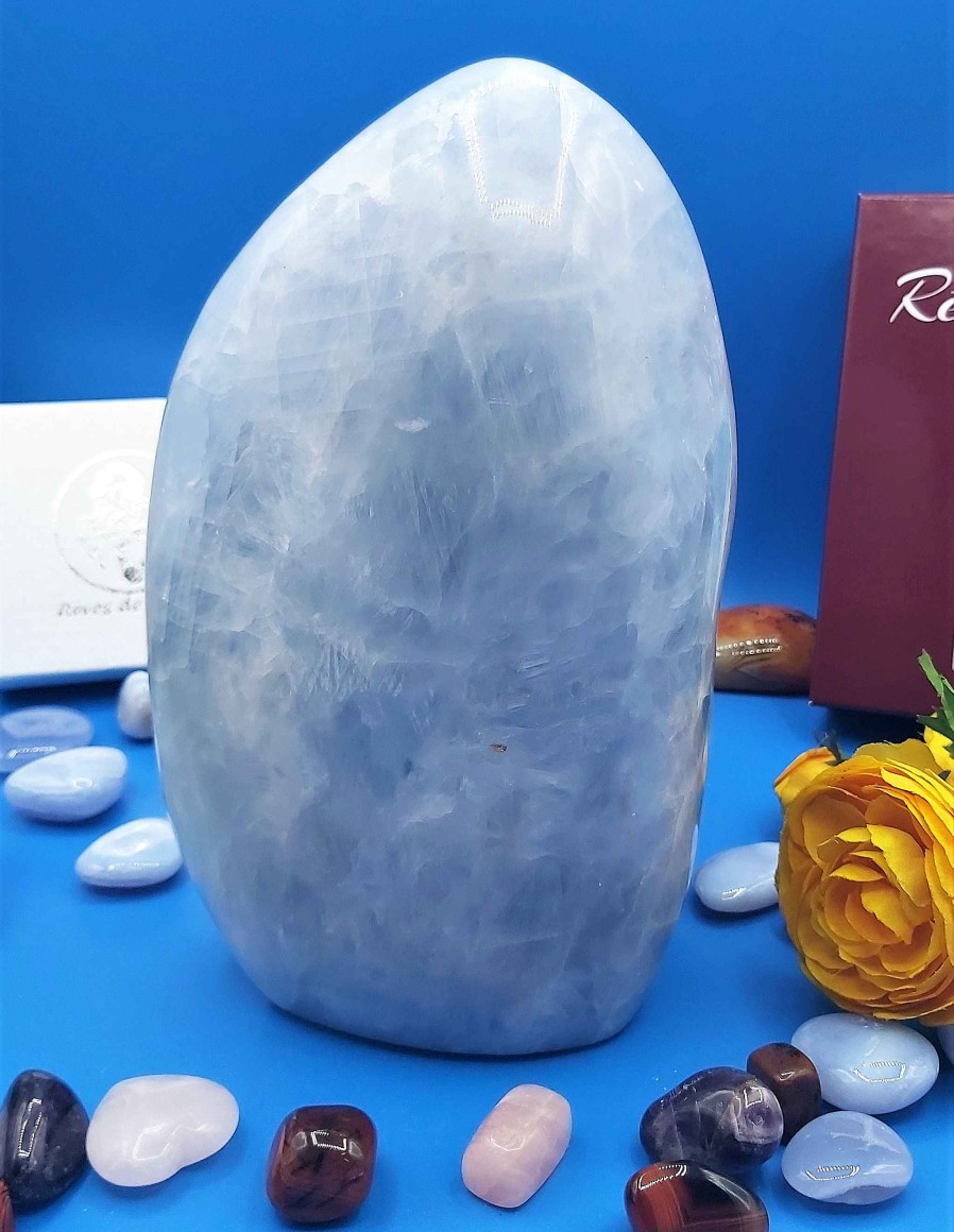 Pierres reve de bijoux | Superbe Menhir De Calcite Bleue