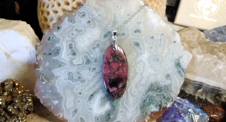 Colliers & Pendentifs reve de bijoux | Rhodonite D'Afrique