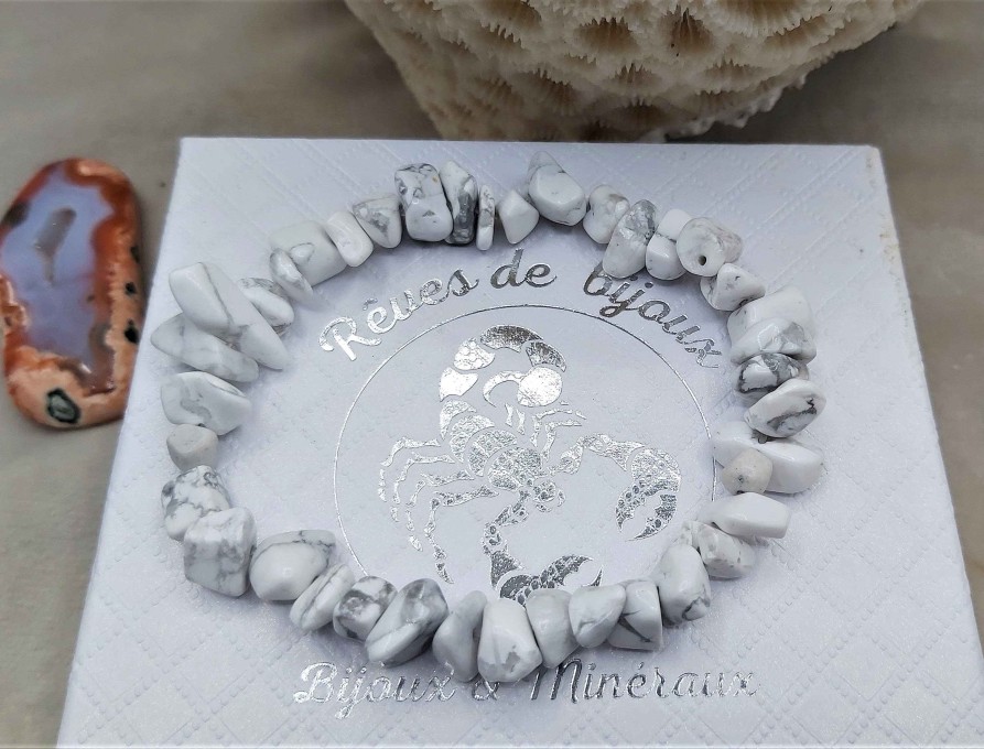 Bracelets reve de bijoux | Bracelet Perles Naturelles De Howlite