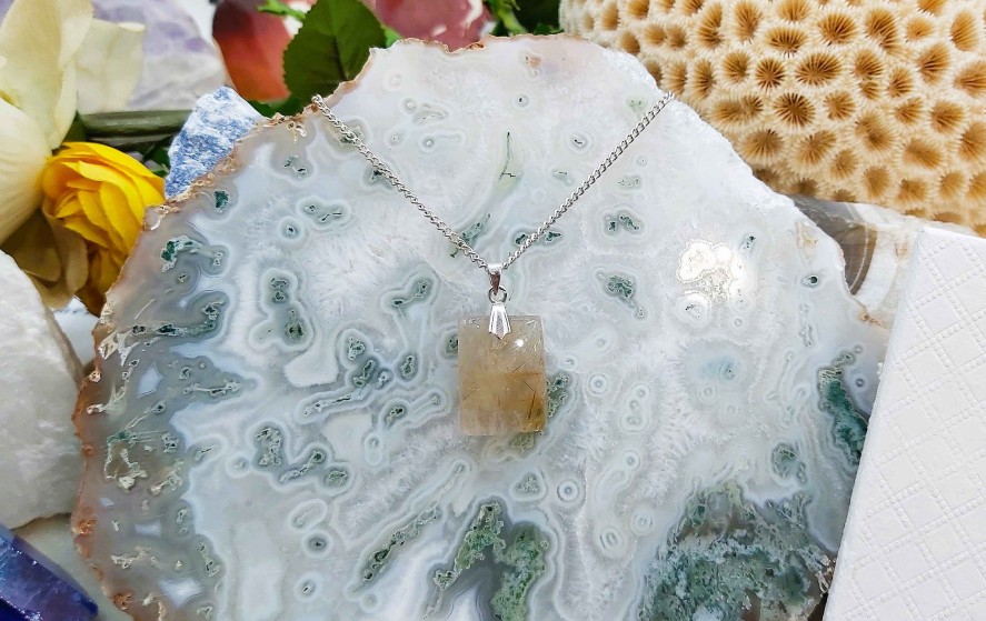 Colliers & Pendentifs reve de bijoux | Ravissant Quartz Rutile Dor