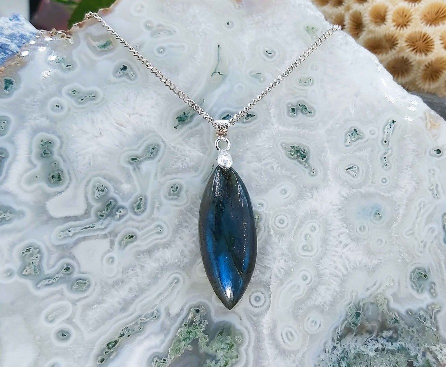 Colliers & Pendentifs reve de bijoux | Jolie Marquise Labradorite Bleue