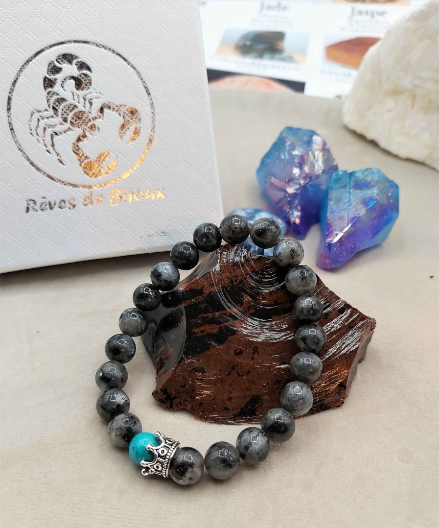 Bracelets reve de bijoux | Bracelet "Energisant" - Perles Labradorite Et Turquoise