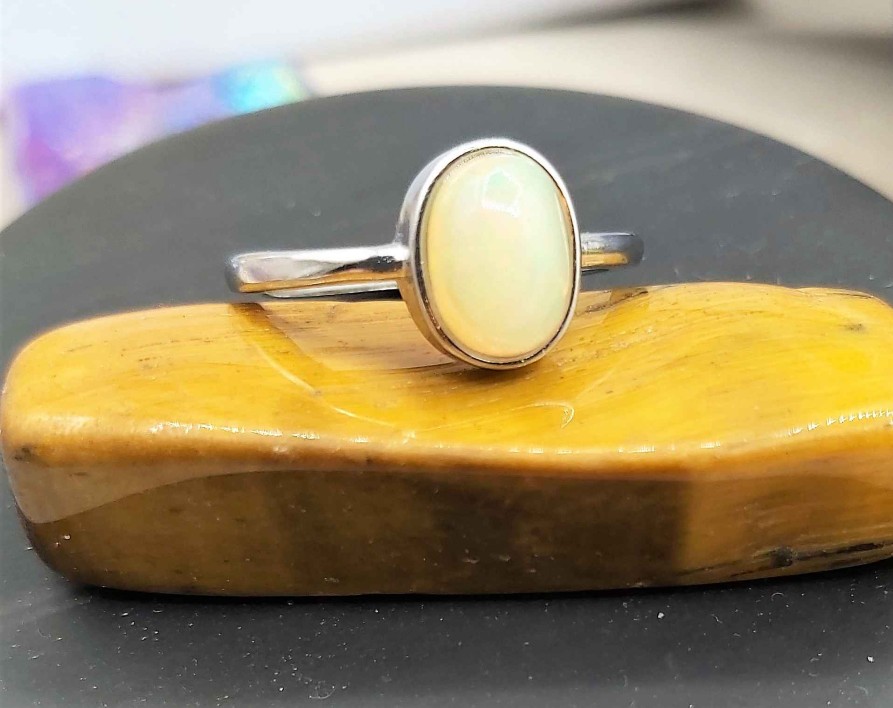 Bagues reve de bijoux | Bague Opale Blanche D'Australie