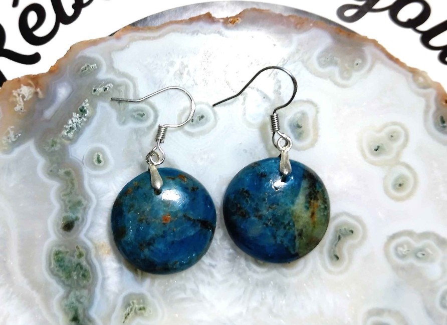 Boucles & Parures reve de bijoux | Boucles D'Oreilles - Apatite Bleue