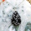 Colliers & Pendentifs reve de bijoux | Magnifique Obsidienne Flocons De Neige