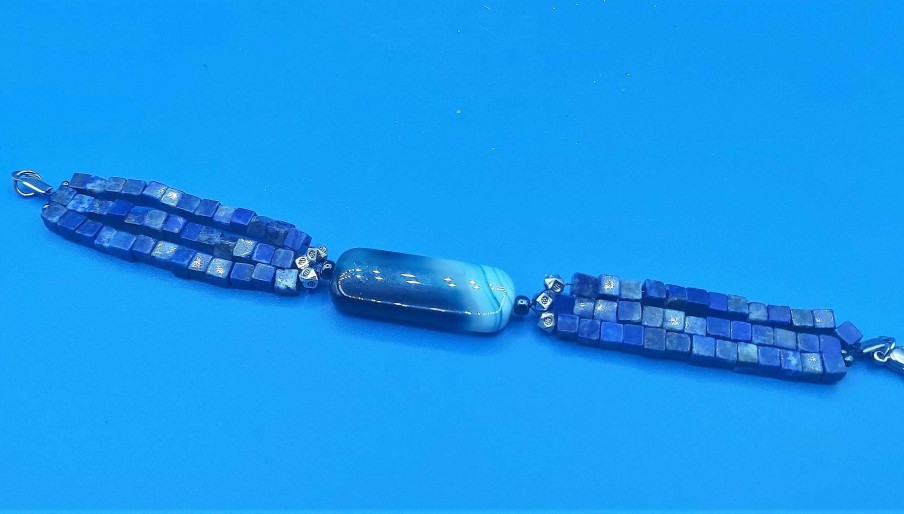 Bracelets reve de bijoux | Bracelet Perles En Pierres Naturelles (Lapis Et Agate)