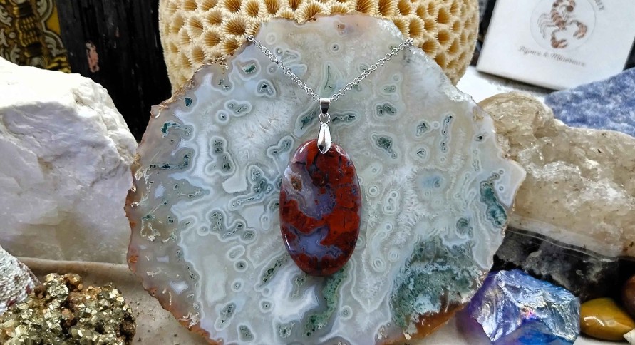 Colliers & Pendentifs reve de bijoux | Agate Corail Du Nouveau-Mexique