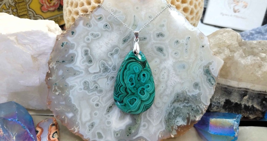 Colliers & Pendentifs reve de bijoux | Malachite Chrysocolle