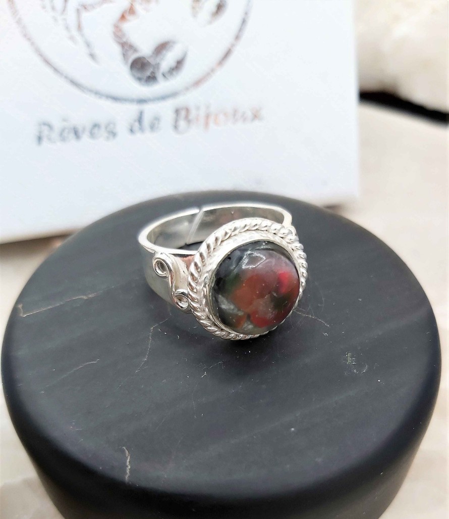 Bagues reve de bijoux | Bague Ammolite V Ritable Du Canada