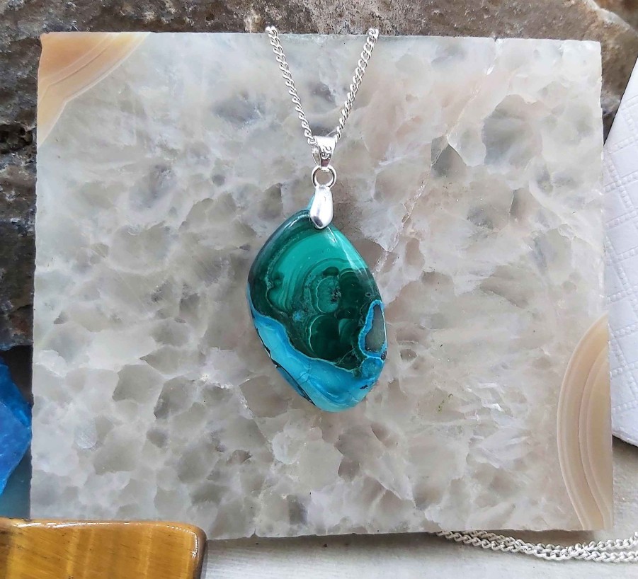 Colliers & Pendentifs reve de bijoux | Tr S Belle Chrysocolle-Malachite