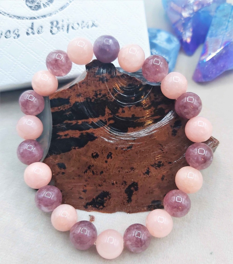 Bracelets reve de bijoux | Bracelet "Justesse, Simplicit Et Apaisement" Jade Rose / L Pidolite