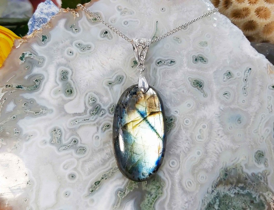 Colliers & Pendentifs reve de bijoux | Tr S Belle Labradorite "Multi-Feux"