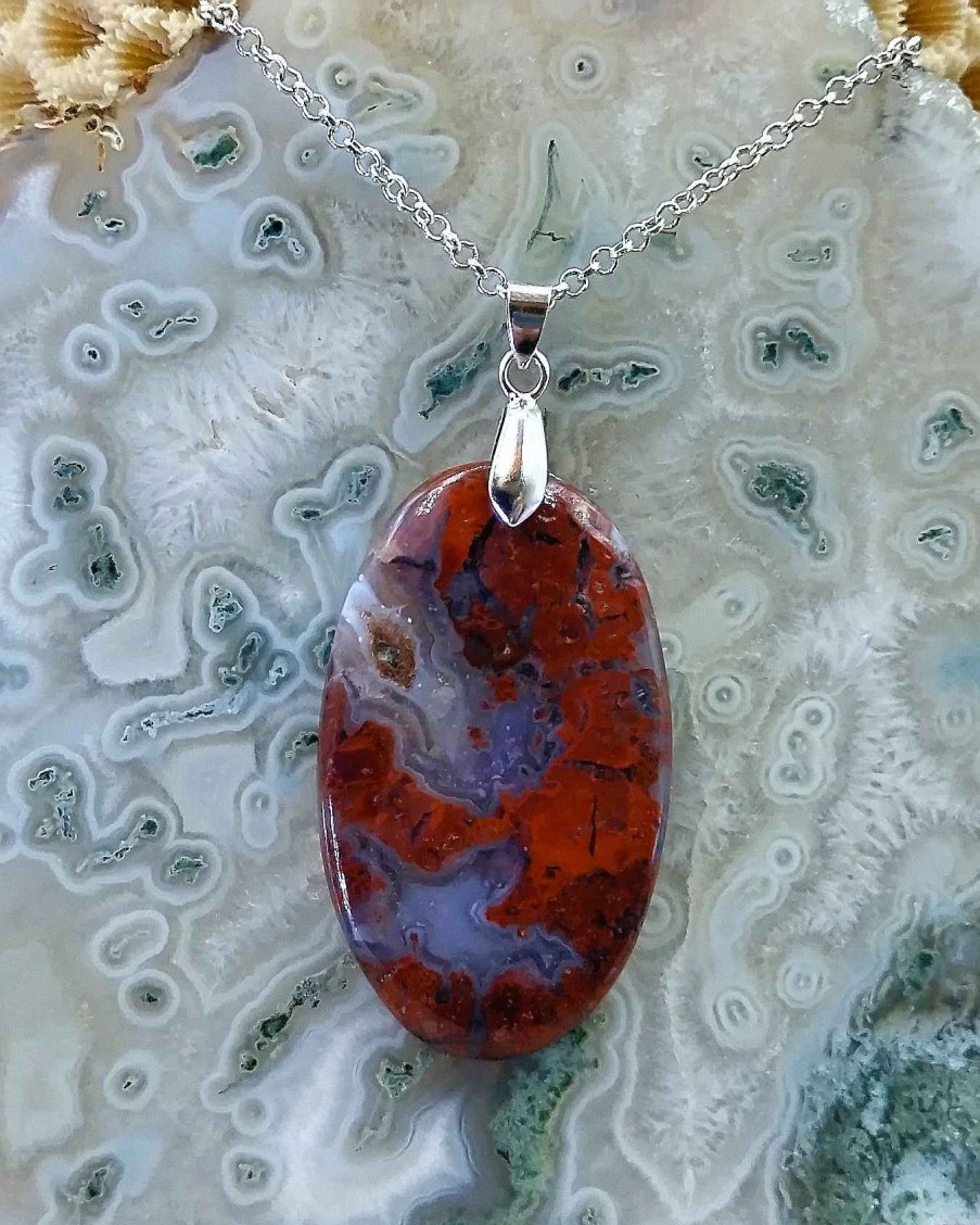 Colliers & Pendentifs reve de bijoux | Agate Corail Du Nouveau-Mexique