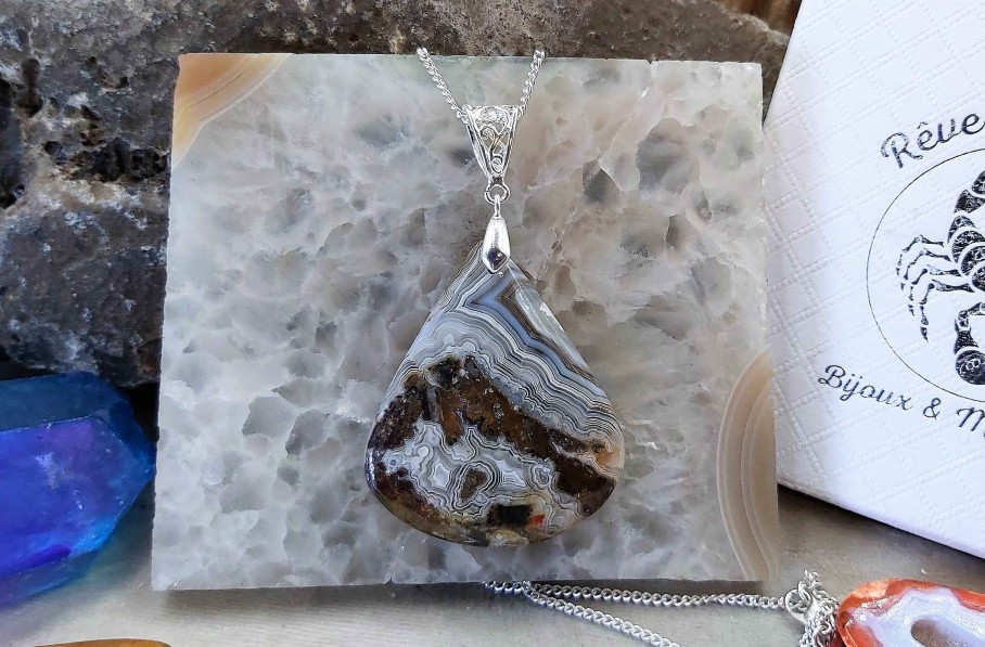 Colliers & Pendentifs reve de bijoux | Fantastique Agate Crazy-Lace