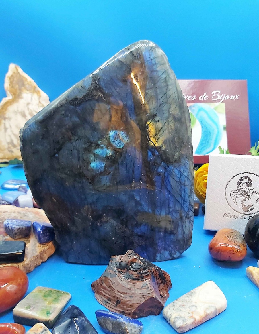 Pierres reve de bijoux | Exceptionnel Menhir De Labradorite Bleue