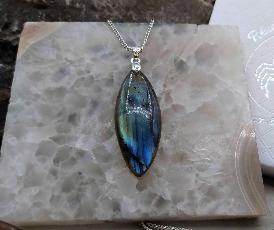 Colliers & Pendentifs reve de bijoux | Tr S Belle Marquise Labradorite Bleue