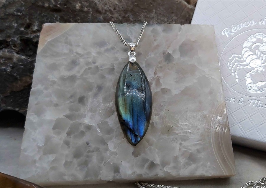 Colliers & Pendentifs reve de bijoux | Tr S Belle Marquise Labradorite Bleue