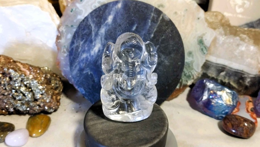 Pierres reve de bijoux | Sculpture De Ganesh En Cristal De Roche