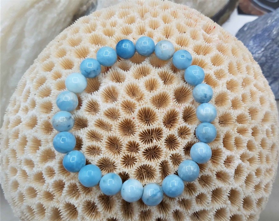 Bracelets reve de bijoux | Bracelet "L Cher-Prise" Perles Naturelles De Larimar