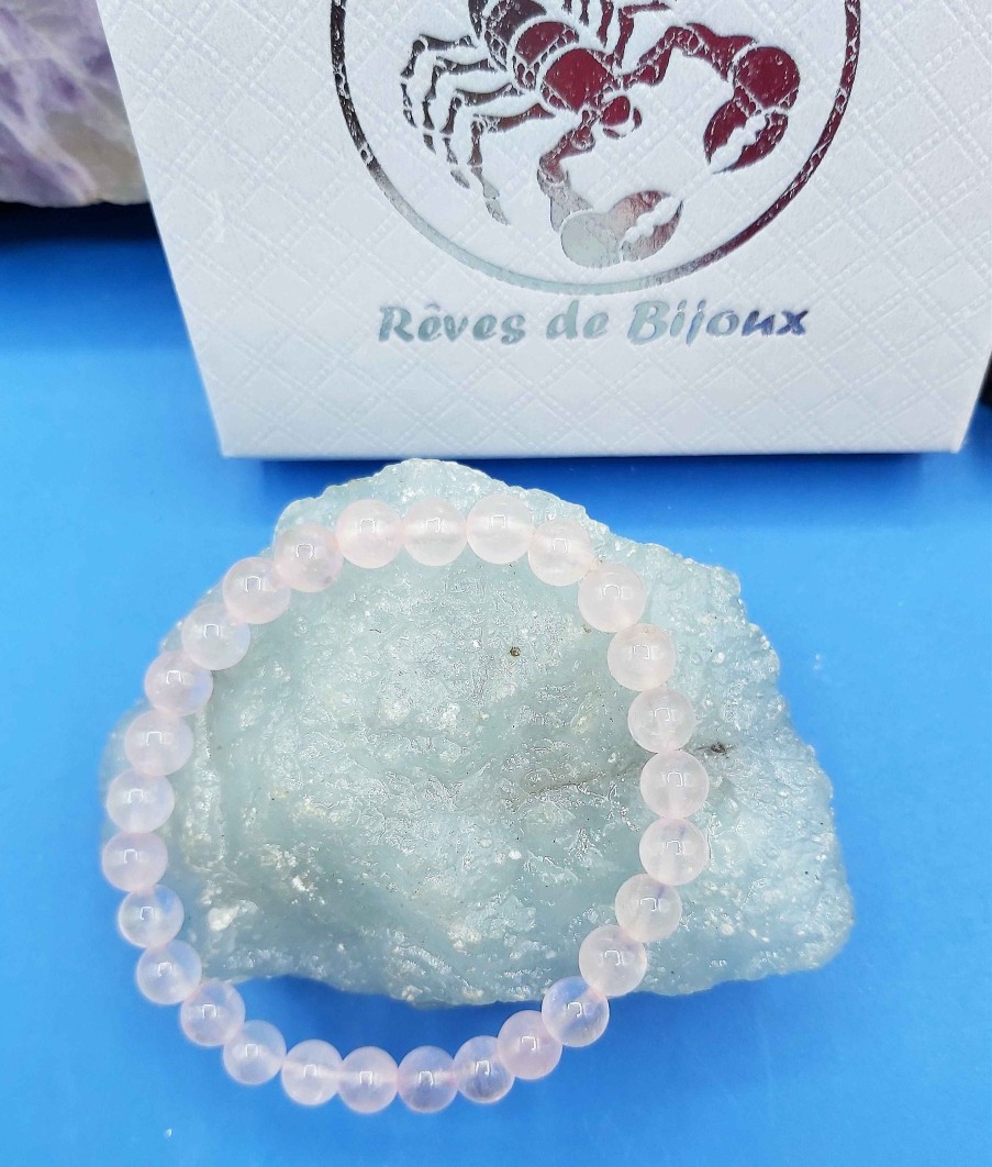 Bracelets reve de bijoux | Bracelet "Apaisement" - Perles Quartz Rose