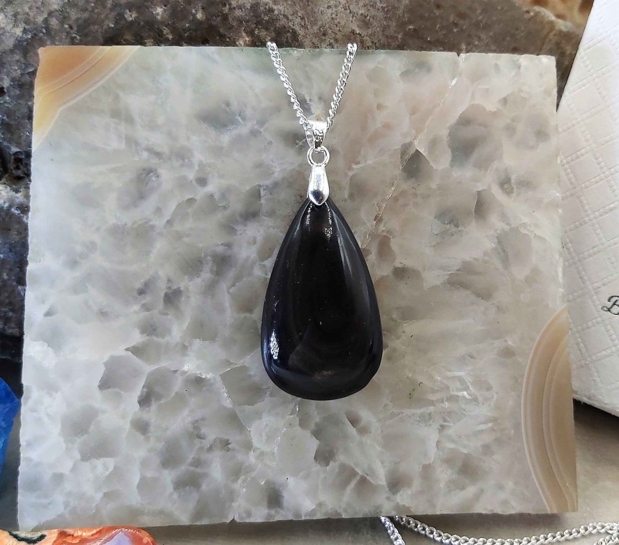 Colliers & Pendentifs reve de bijoux | La Parfaite Obsidienne Noire