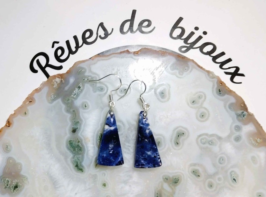 Boucles & Parures reve de bijoux | Boucles D'Oreilles - Sodalite