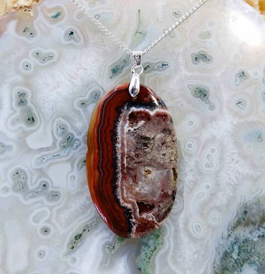 Colliers & Pendentifs reve de bijoux | Grande Agate Crazy-Lace